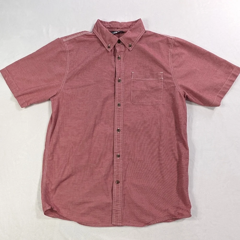 The North Face Red Stripe Short Sleeve Button Shirt‎ | Gorpcore Prep | Mens M